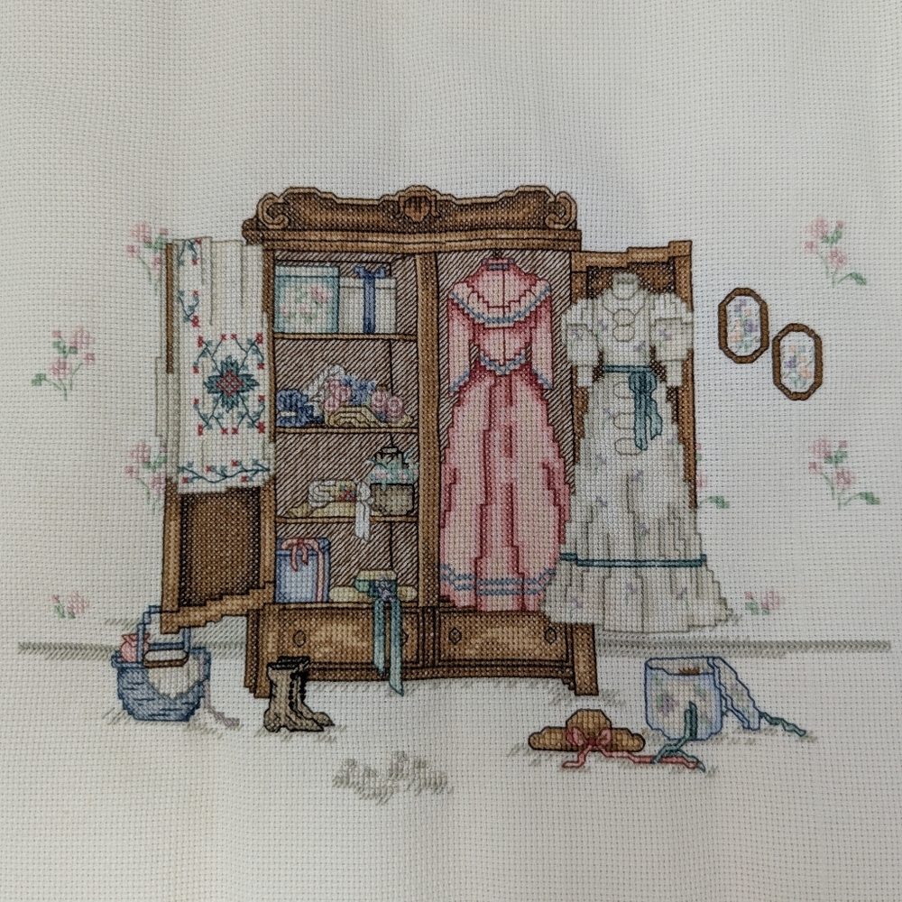 Paula Vaughan Cross Stitch Finished Complete Home Made A Cameo of The Past